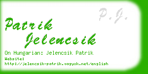 patrik jelencsik business card